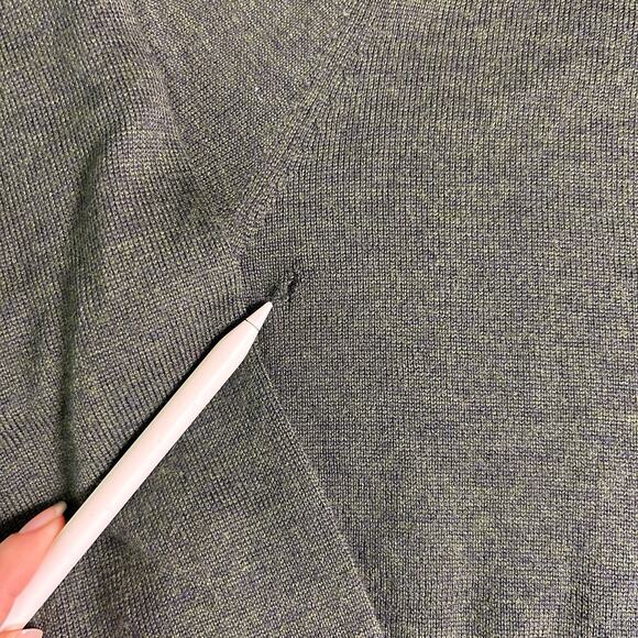 Jos A Bank Signature 1/4 Zip Sweater Mens Large Green 100% Merino Wool Pullover - Picture 9 of 9